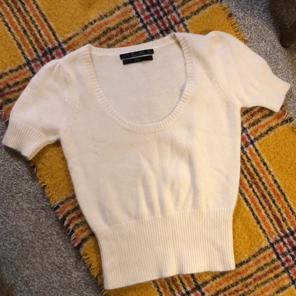 ZARA knit Angora Short Sleeve Sweater